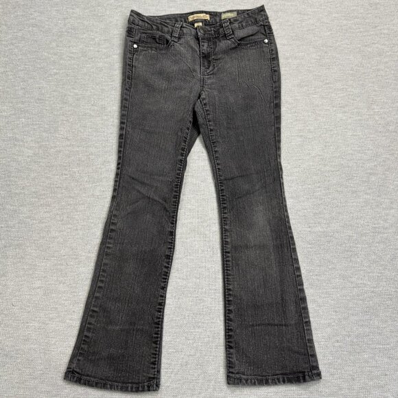 Nine West Womens Black Denim Vintage Bootcut Jeans Embellished Pocket Size 8/29P - Picture 1 of 16